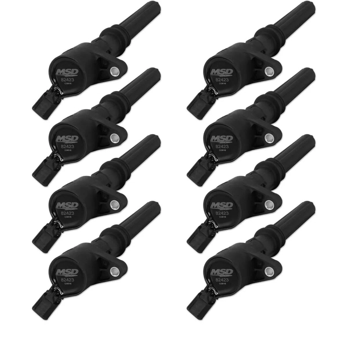 MSD Ignition Coils 1998-2014 Ford 4.6L_5.4L 2-valve engines Black 8-Pack 824283